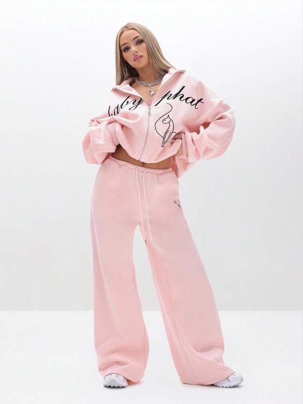 BABYPHAT Baggy Sweatpants For Casual Comfort Loungewear Wide Leg Drawstring Waist Pants