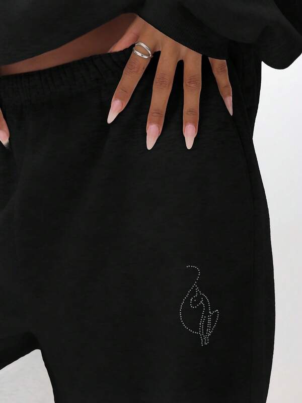 BABYPHAT OVERSIZED HOODY WITH RHINESTONES
