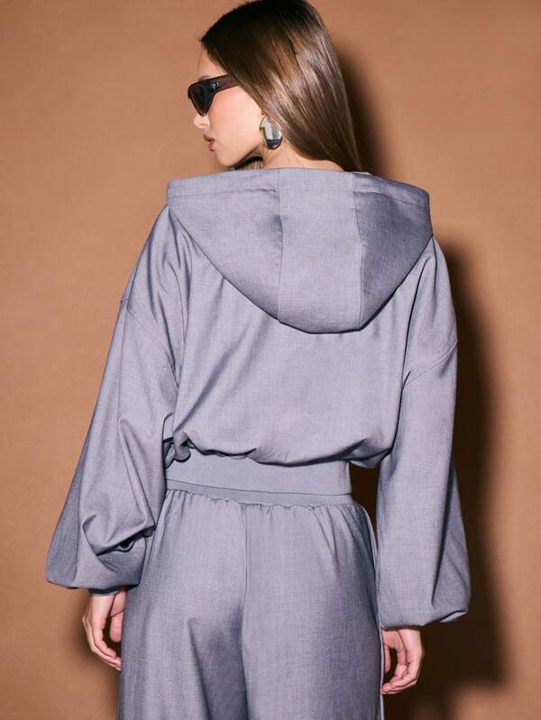 KIZN Tailored Zip Through Hoodie For Autumn Winter Casual Streetwear Layering