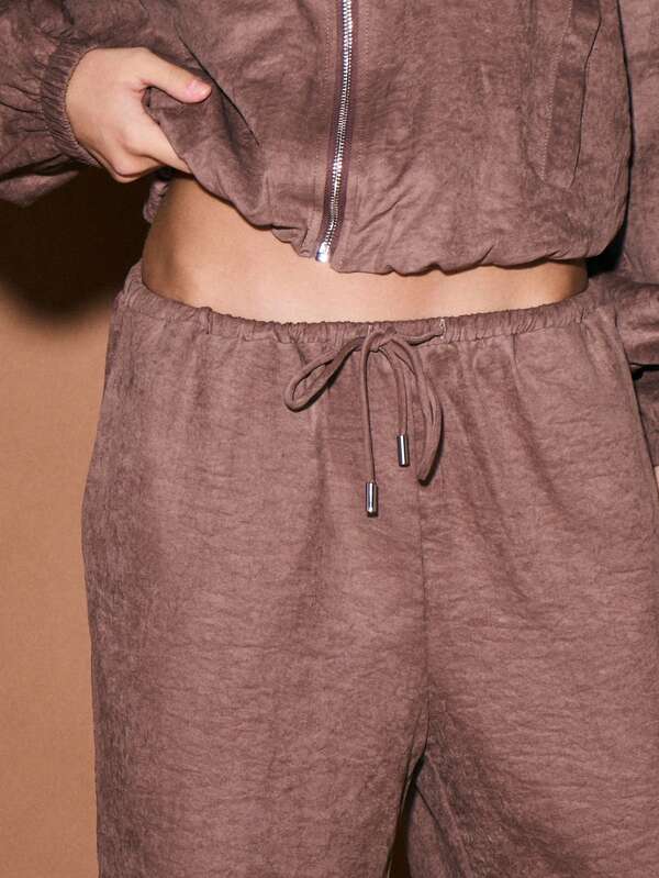 KIZN Wide Leg High Waist Drawstring Palazzo Pants Casual Loose Fit Trousers Fall Winter Lounge Comfort