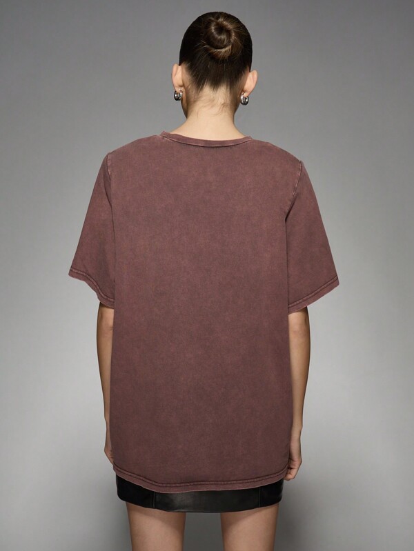 MISSGUIDED Acid Wash Oversized Vintage Look Women T-Shirts