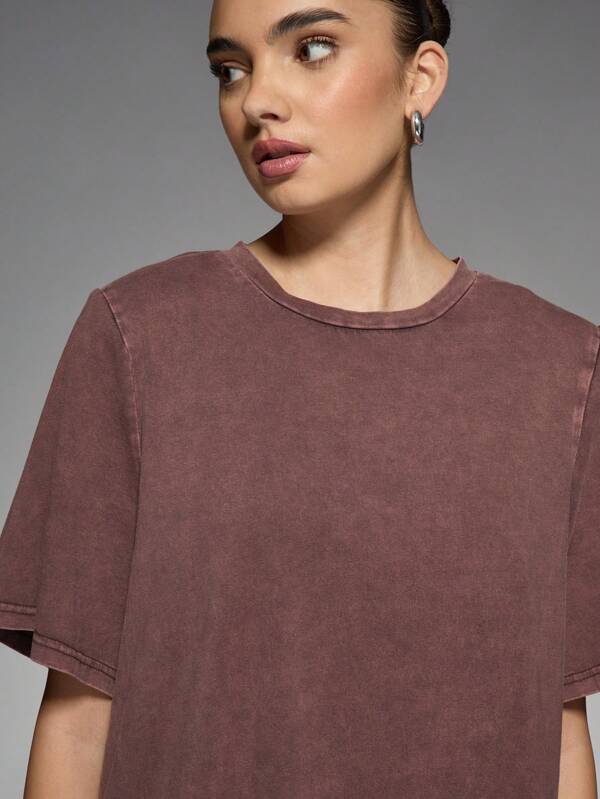 MISSGUIDED Acid Wash Oversized Vintage Look Women T-Shirts