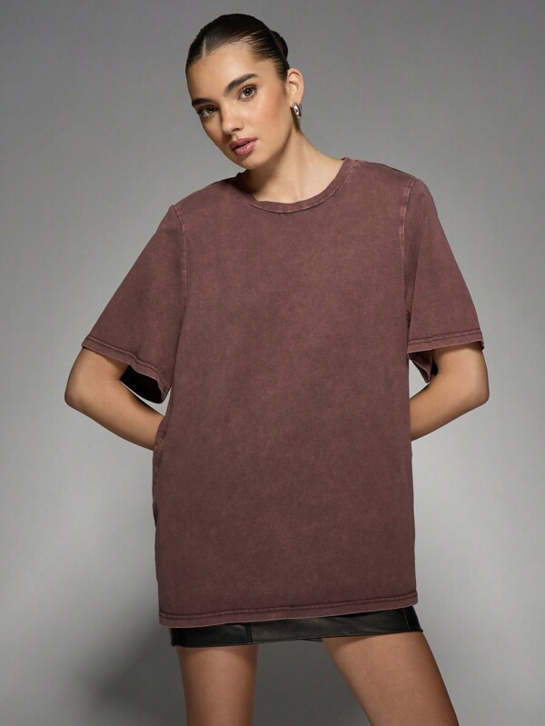 MISSGUIDED Acid Wash Oversized Vintage Look Women T-Shirts