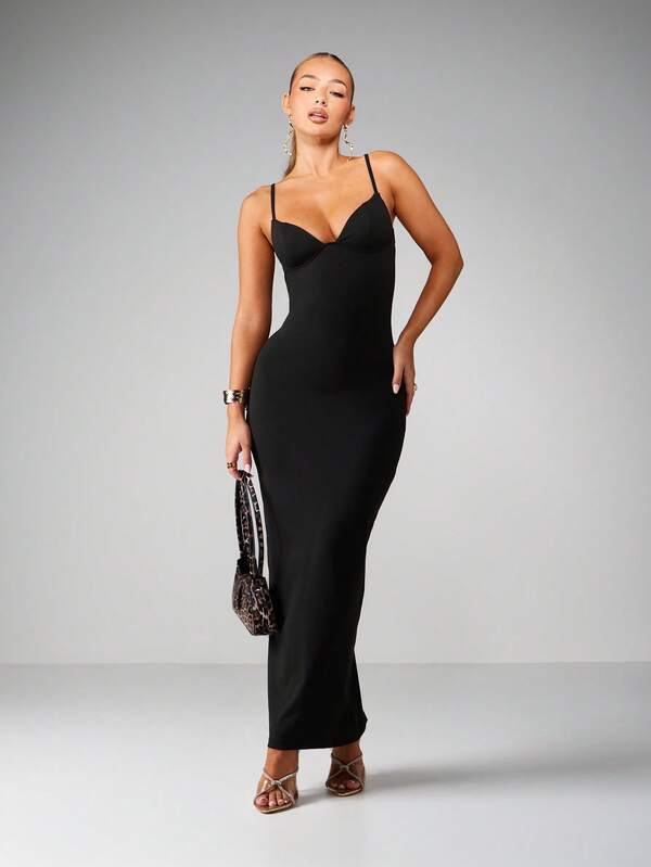 MISSGUIDED Angled Bust Bodycon Midaxi Dress