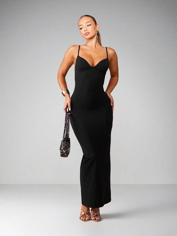 MISSGUIDED Angled Bust Bodycon Midaxi Dress