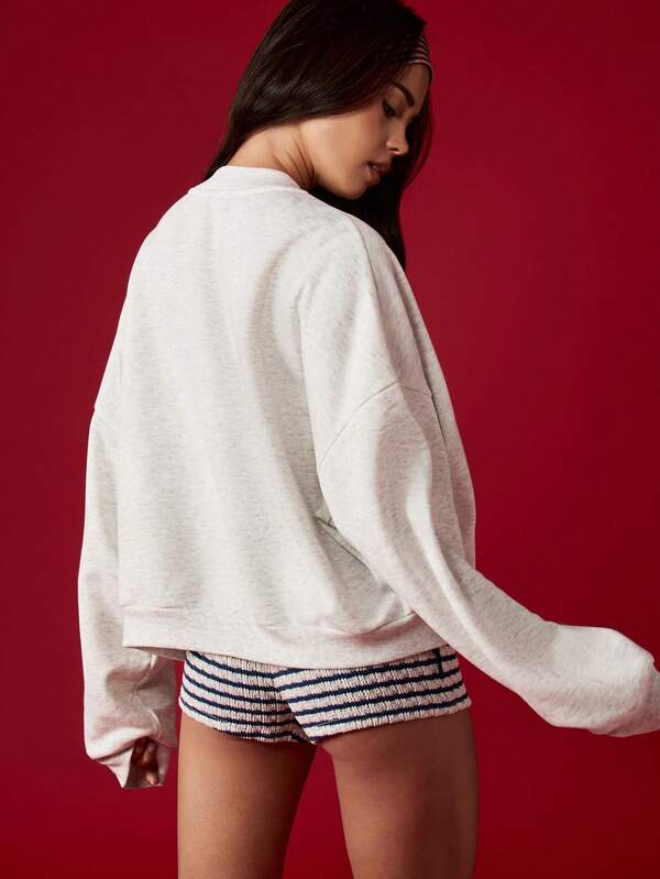 MISSGUIDED Athletics Star Print Crew Neck Sweatshirt