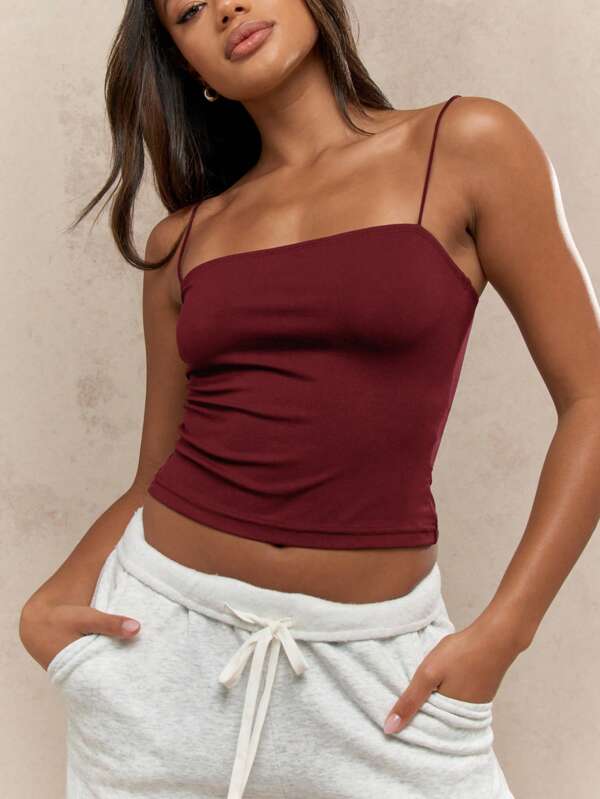 MISSGUIDED Basic Ribbed Form-Fitting Tank Top Camisole