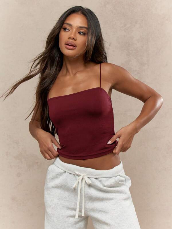 MISSGUIDED Basic Ribbed Form-Fitting Tank Top Camisole