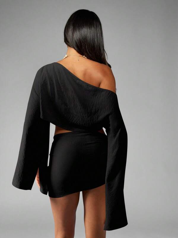 MISSGUIDED Beach Cover Up Co-Ord Set With Bell Sleeves