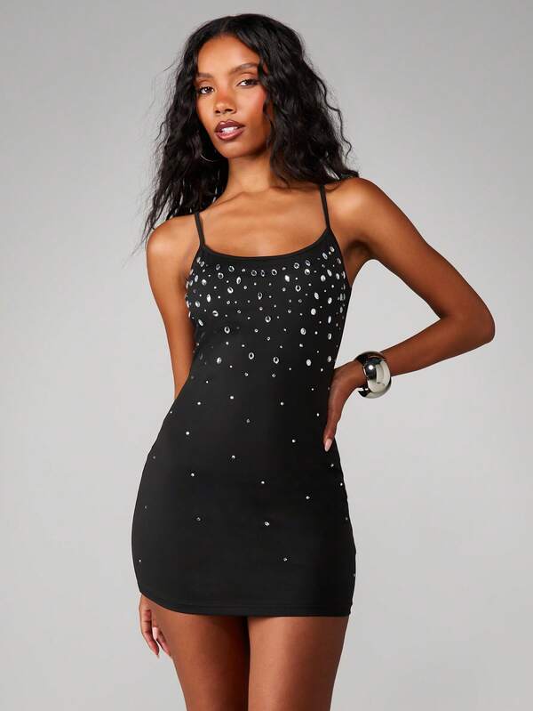 MISSGUIDED Bodycon Mini Dress With Metallic Studs
