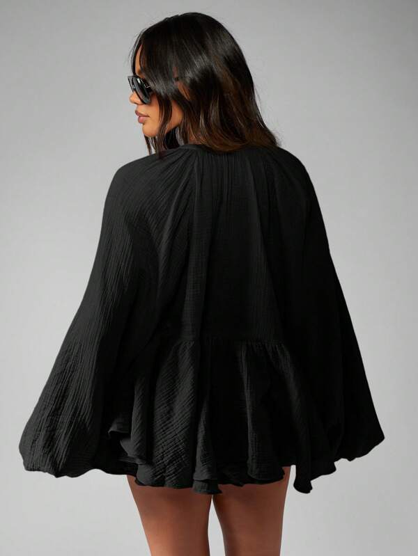MISSGUIDED Bohemian Tiered Cheesecloth Floaty Two-Piece Outfits