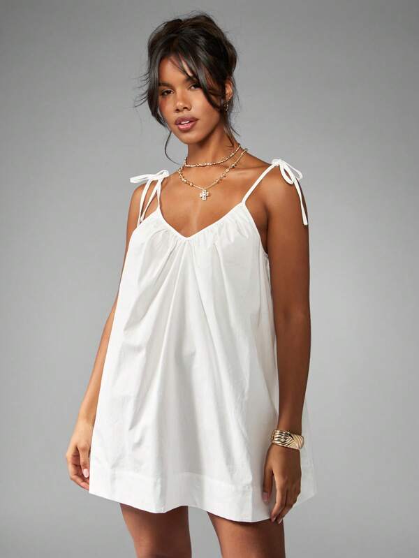 MISSGUIDED Boho Smock Cotton Shift Mini Sundress