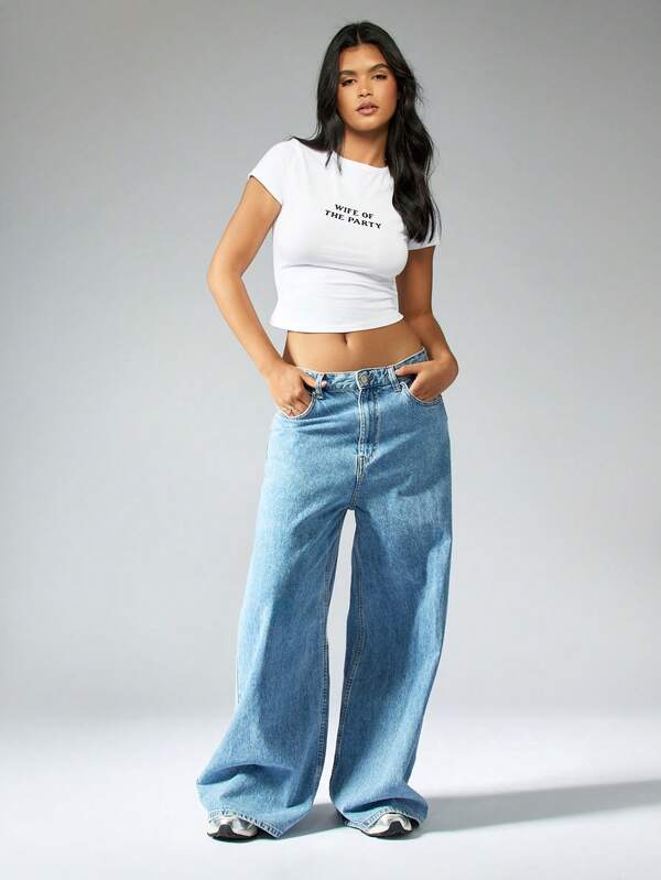 MISSGUIDED Bridal Slogan Short Sleeve Top