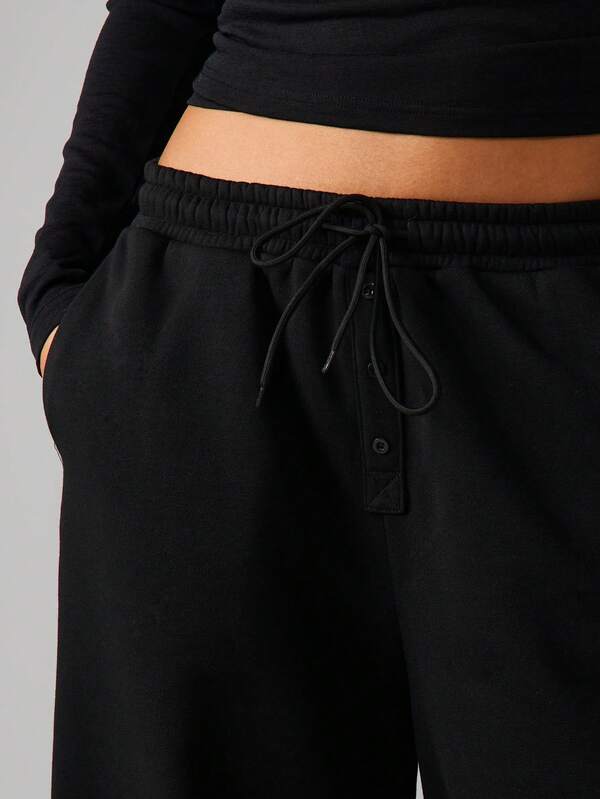 MISSGUIDED Button Detail Wide Leg Joggers
