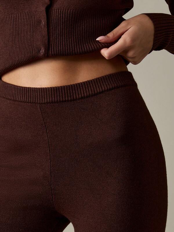 MISSGUIDED Button Front Ribbed Cardigan And Capri Co-Ord