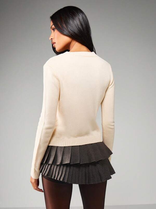 MISSGUIDED Button Front Ribbed Knit Cardigan With Pockets