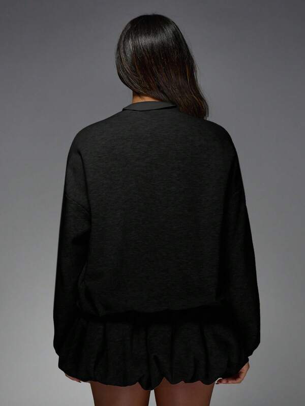 MISSGUIDED Button Up Cardigan With Scalloped Hem
