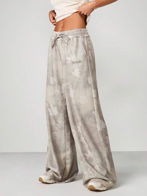 MISSGUIDED Camo Wide Leg Drawstring Pants