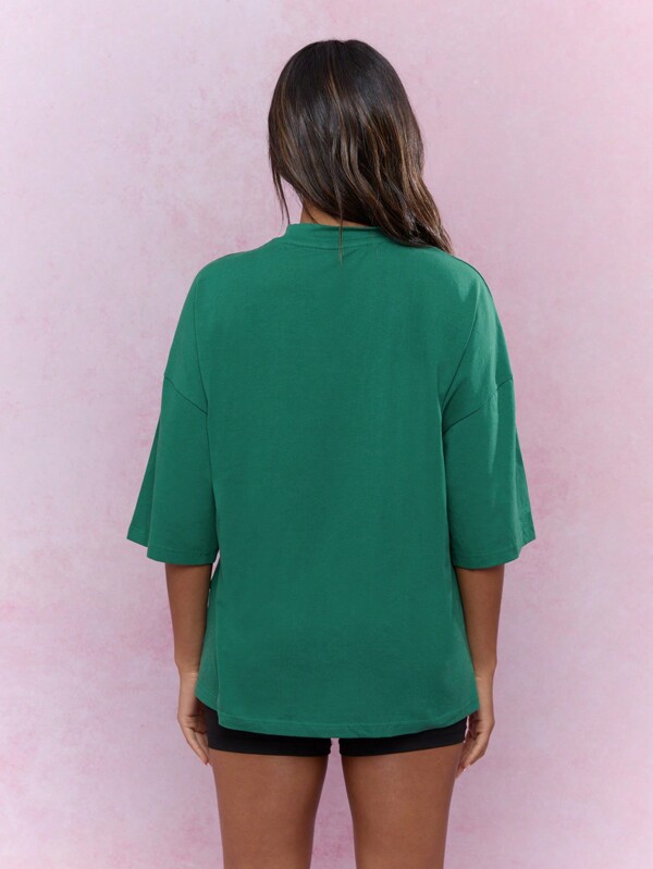 MISSGUIDED Casual Street Oversized Half Sleeve T-Shirt
