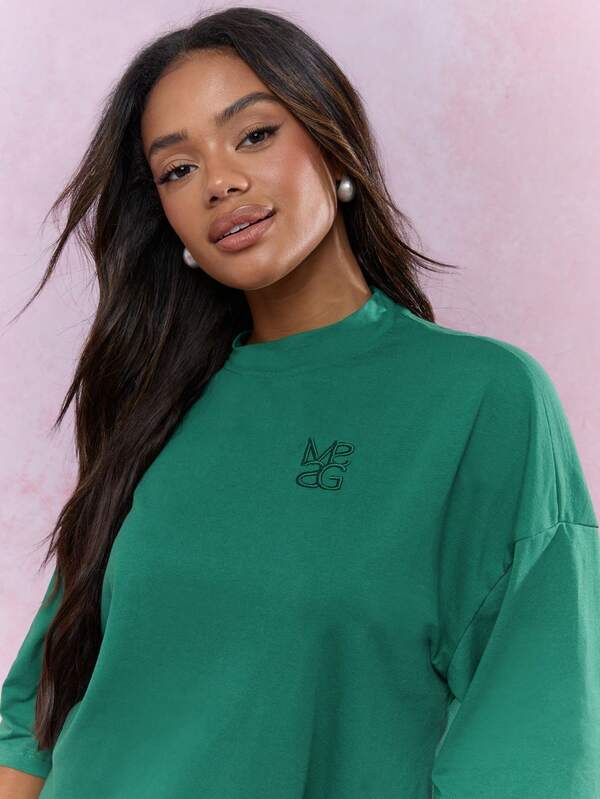 MISSGUIDED Casual Street Oversized Half Sleeve T-Shirt