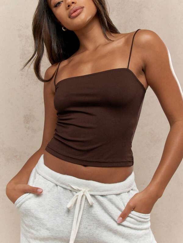 MISSGUIDED Chic Ribbed Bandeau Crop Tank Top
