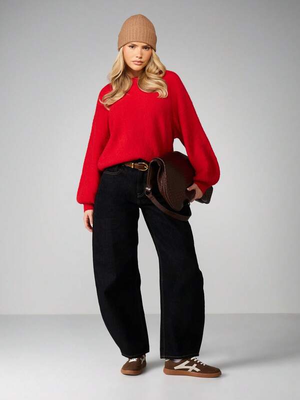 MISSGUIDED Christmas Oversized Crew Neck Knit Jumper