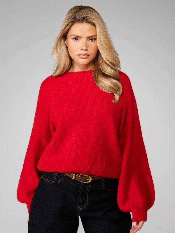 MISSGUIDED Christmas Oversized Crew Neck Knit Jumper
