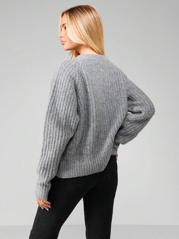 MISSGUIDED Chunky Knit Button Front Cardigan
