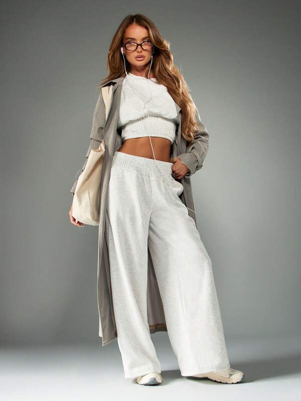 MISSGUIDED Cinched Waist Sweatshirt With Smocked Hem