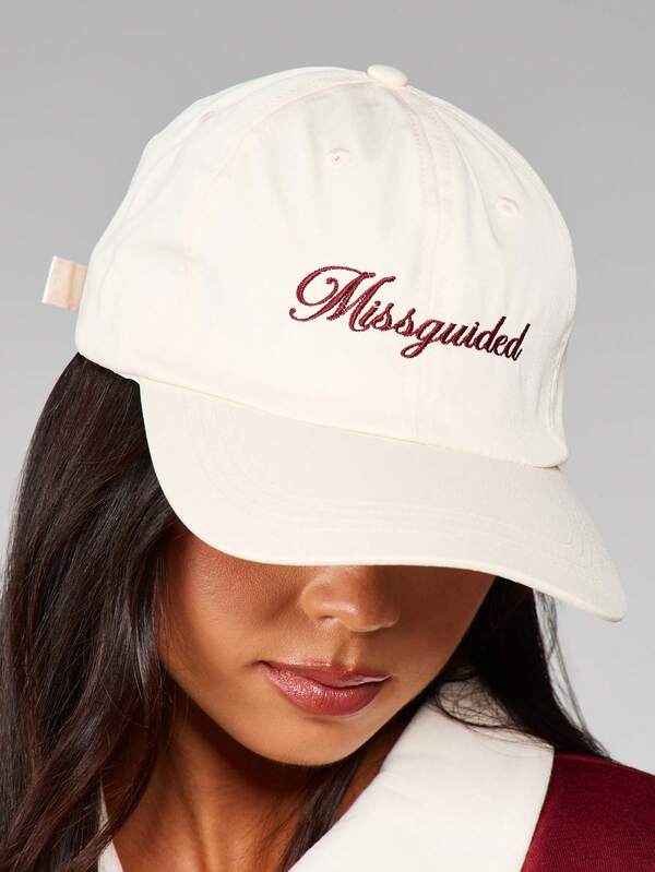 MISSGUIDED Classic Baseball Cap With Embroidered Script Design