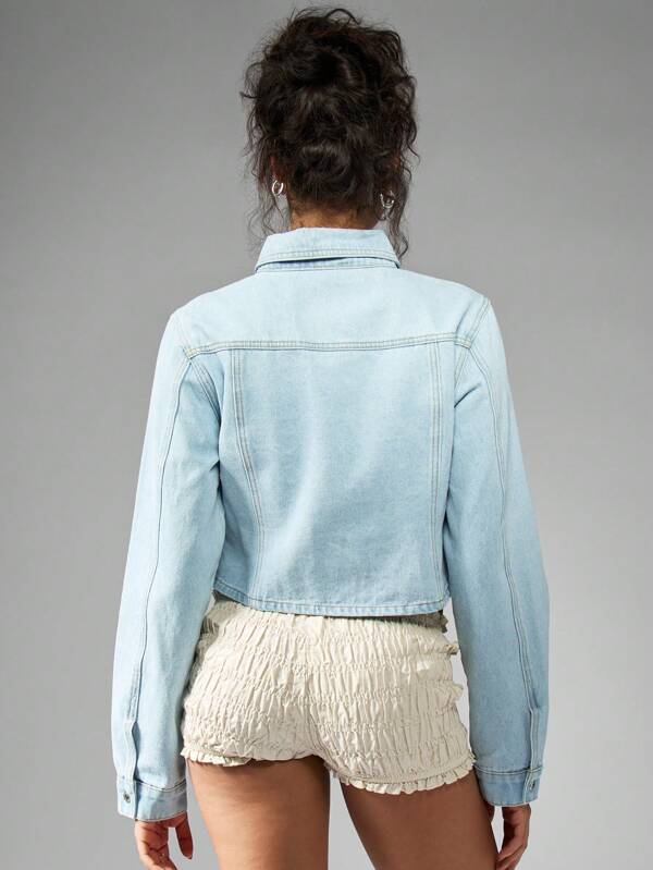 MISSGUIDED Classic Cropped Trucker Denim Jacket