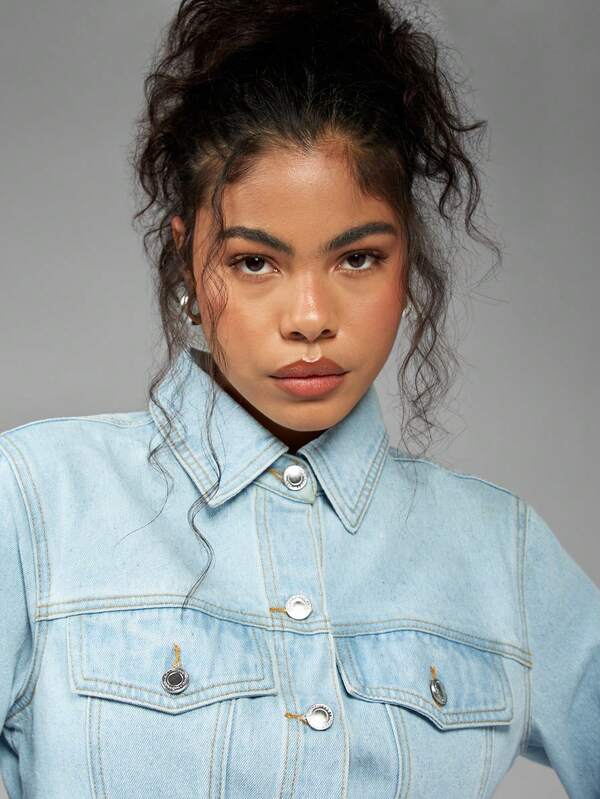 MISSGUIDED Classic Cropped Trucker Denim Jacket
