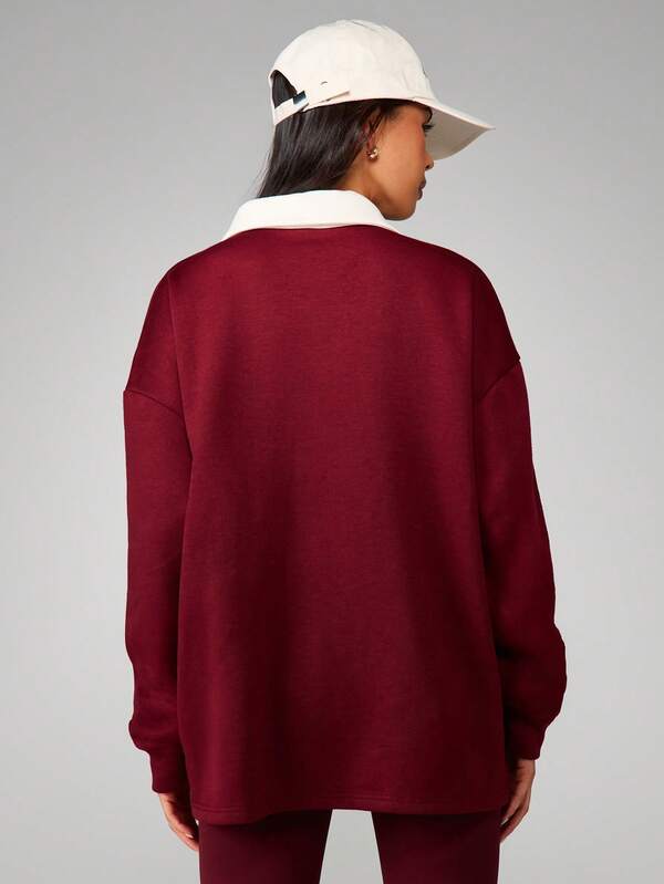 MISSGUIDED Collared Sweatshirt With Brooklyn Print