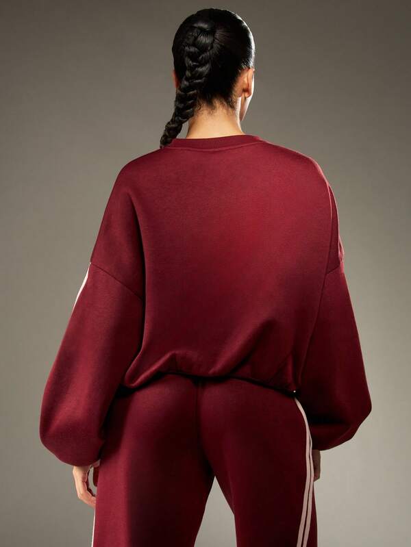MISSGUIDED Color Block Oversized Sweatshirt With Numeric Detail And Stripe