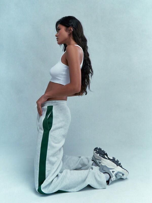MISSGUIDED Color Block Wide Leg Sweatpants With Drawstrings Winter Wear