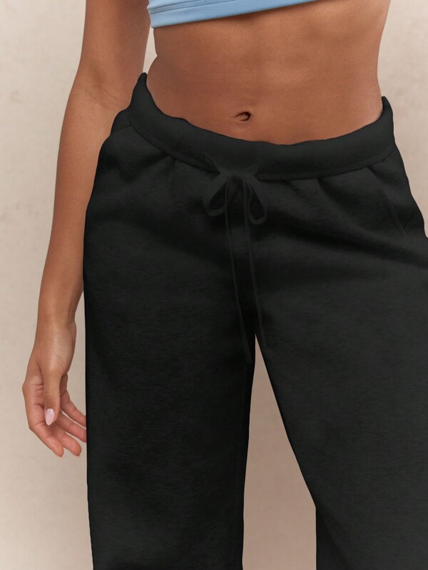 MISSGUIDED Comfy Athletic Wide Leg Sweatpants With Drawstring