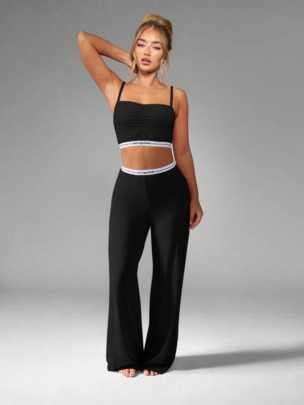 MISSGUIDED Comfy Ruched Slim Fit Lounge Set