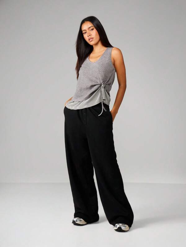 MISSGUIDED Contrast Cami With Tie Detail