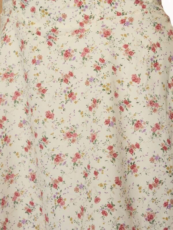 MISSGUIDED Corset-Style Floral Print Mini Dress With Bow Tie Straps