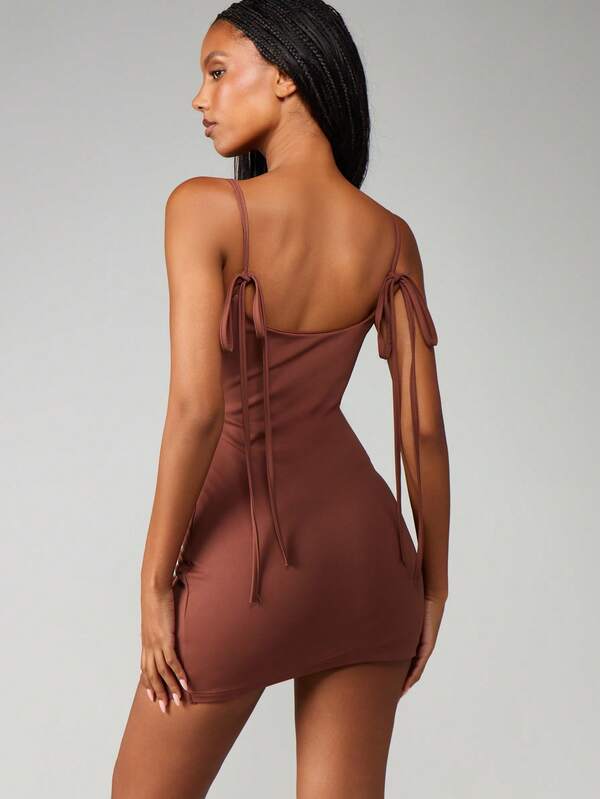 MISSGUIDED Cowl Neck Rose Print Mini Dress