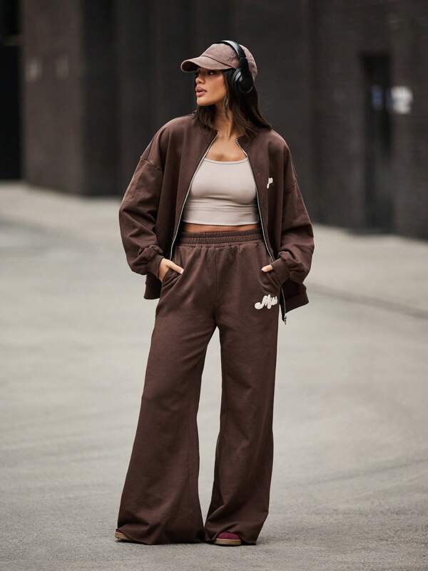 MISSGUIDED Cozy Oversized Wide Leg Fleece Sweatpants With Pockets
