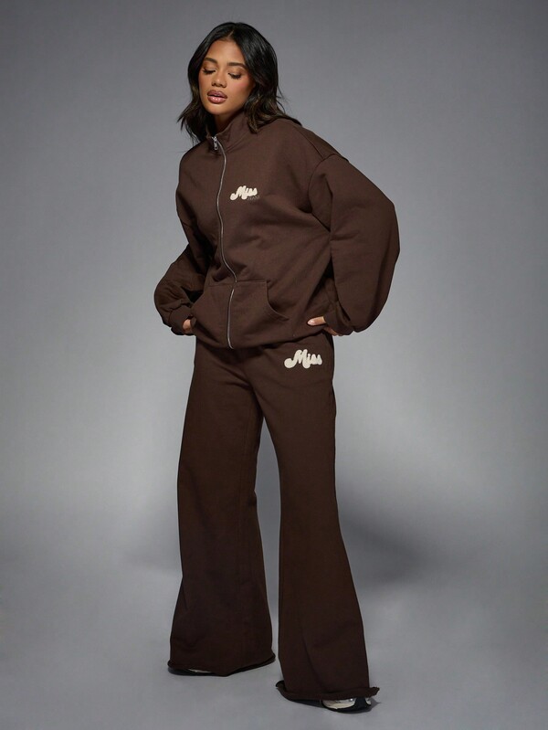MISSGUIDED Cozy Oversized Wide Leg Fleece Sweatpants With Pockets