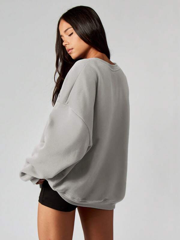 MISSGUIDED Crew Neck Sweatshirt With Text Logo