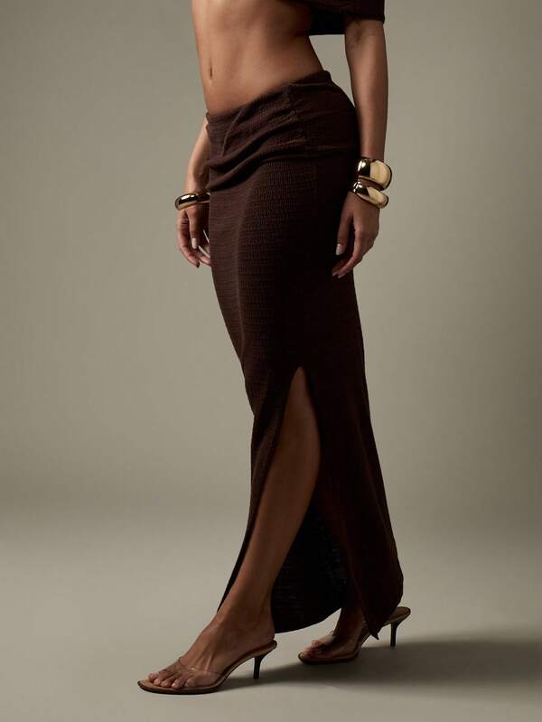MISSGUIDED Crochet Off Shoulder Top And Maxi Skirt With Ring Detail