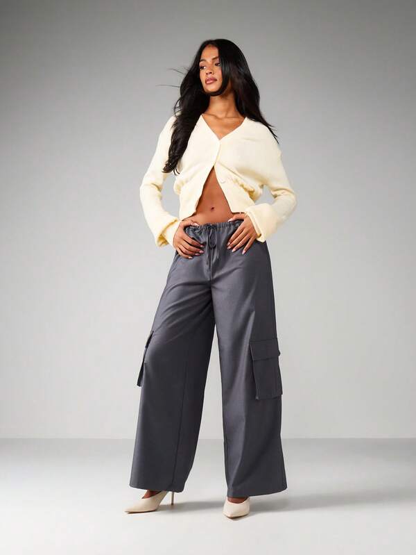MISSGUIDED Cropped Button Front Cardigan With Ribbed Waist