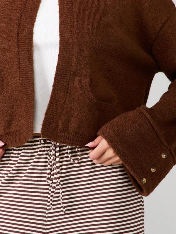 MISSGUIDED Cropped Button Front Cardigan With Wide Cuffs