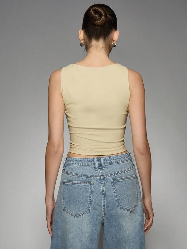 MISSGUIDED Cropped Fitted Spaghetti Strap Cami Top