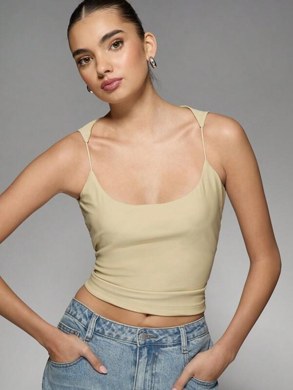 MISSGUIDED Cropped Fitted Spaghetti Strap Cami Top
