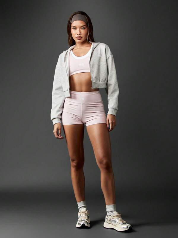 MISSGUIDED Cropped Full Zip Hoodie Athleisure Sweatshirt