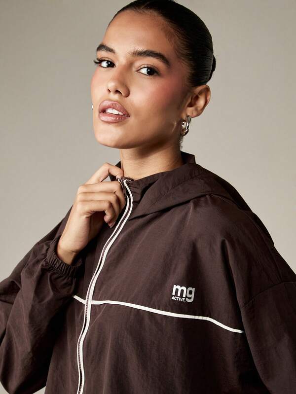 MISSGUIDED Cropped Full Zip Track Jacket With Contrast Piping